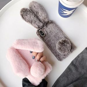 Rabbit Fur Plush diamond Phone Case